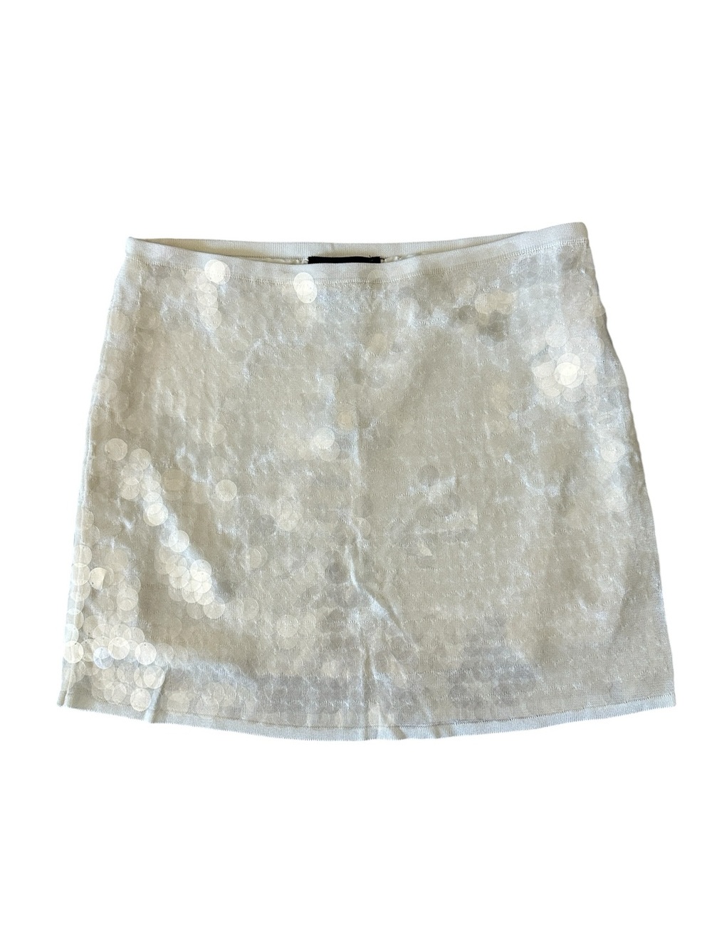 Zara Cream Sequin Mini Skirt - Picture 2 of 11